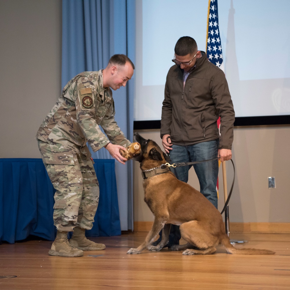 Laughlin military working dog retires after 10 years of honorable service