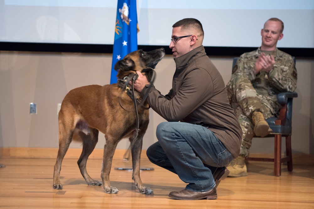 Laughlin military working dog retires after 10 years of honorable service