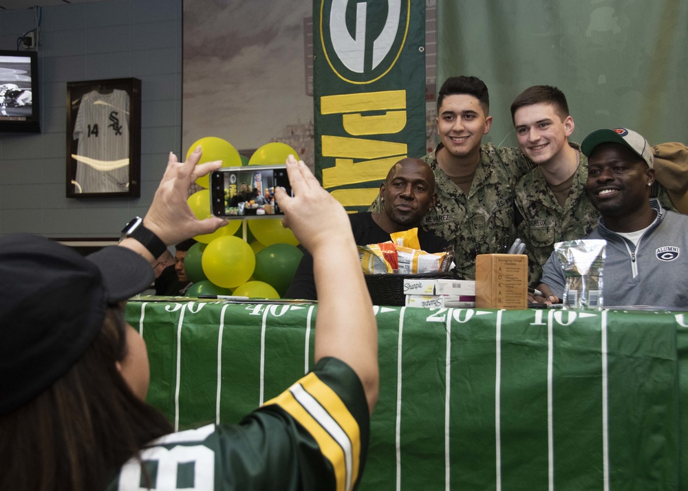 Former NFL Players Meet and Greet with Great Lakes Sailors