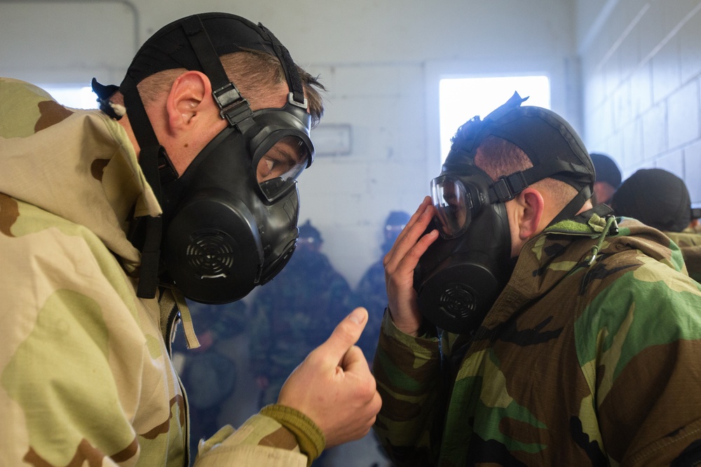 3/2 Marines conduct Gas Chamber Training