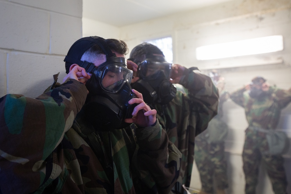 3/2 Marines conduct Gas Chamber Training