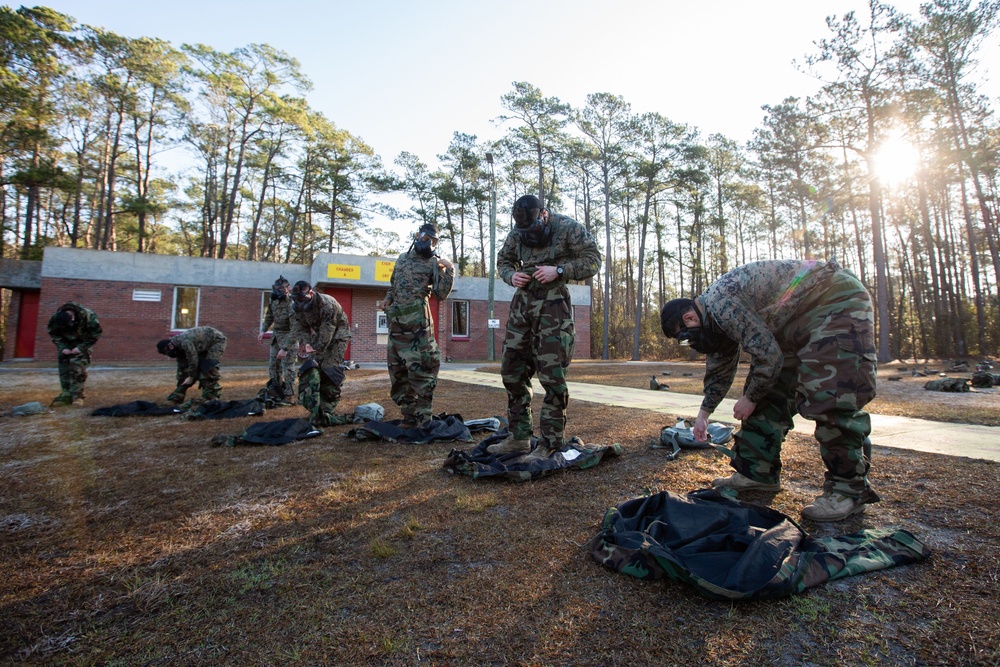 3/2 Marines conduct Gas Chamber Training