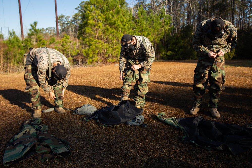 3/2 Marines conduct Gas Chamber Training