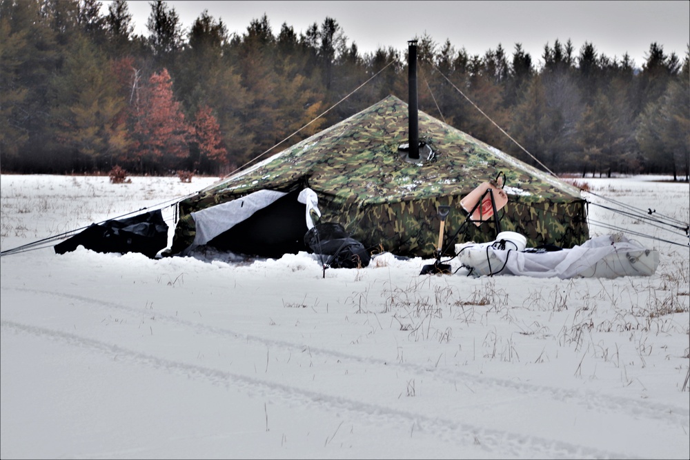 Cold-Weather Operations Course students practice use of Arctic 10-person tent at Fort McCoy
