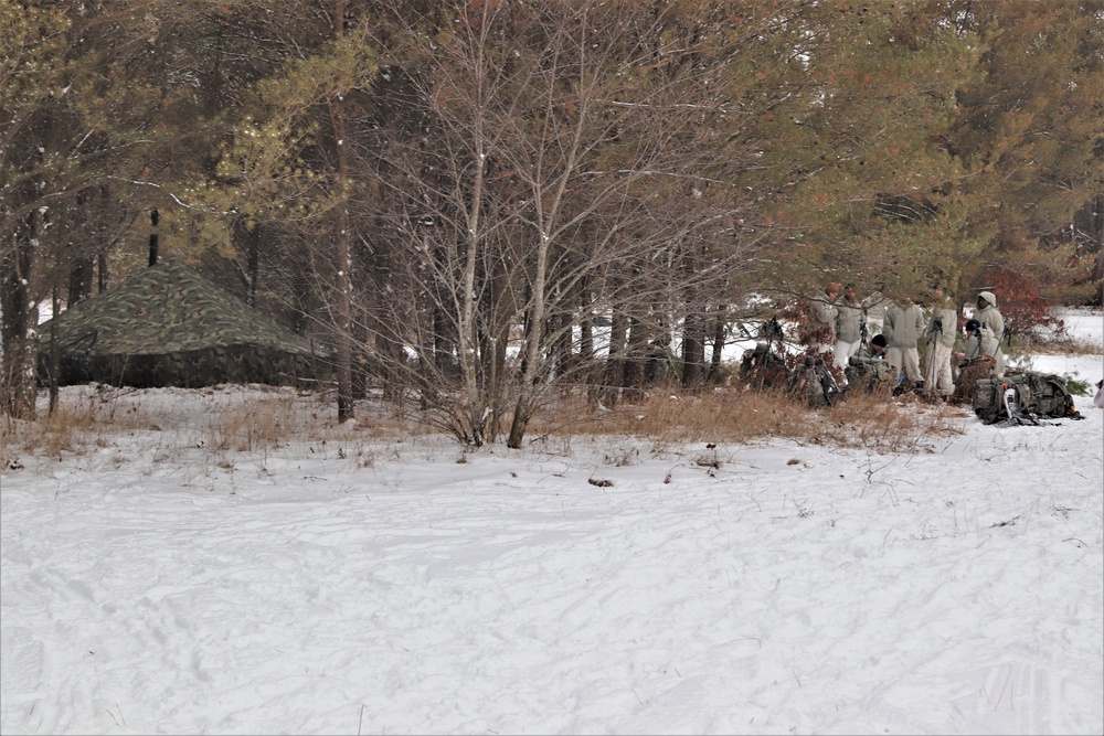 Cold-Weather Operations Course students practice use of Arctic 10-person tent at Fort McCoy