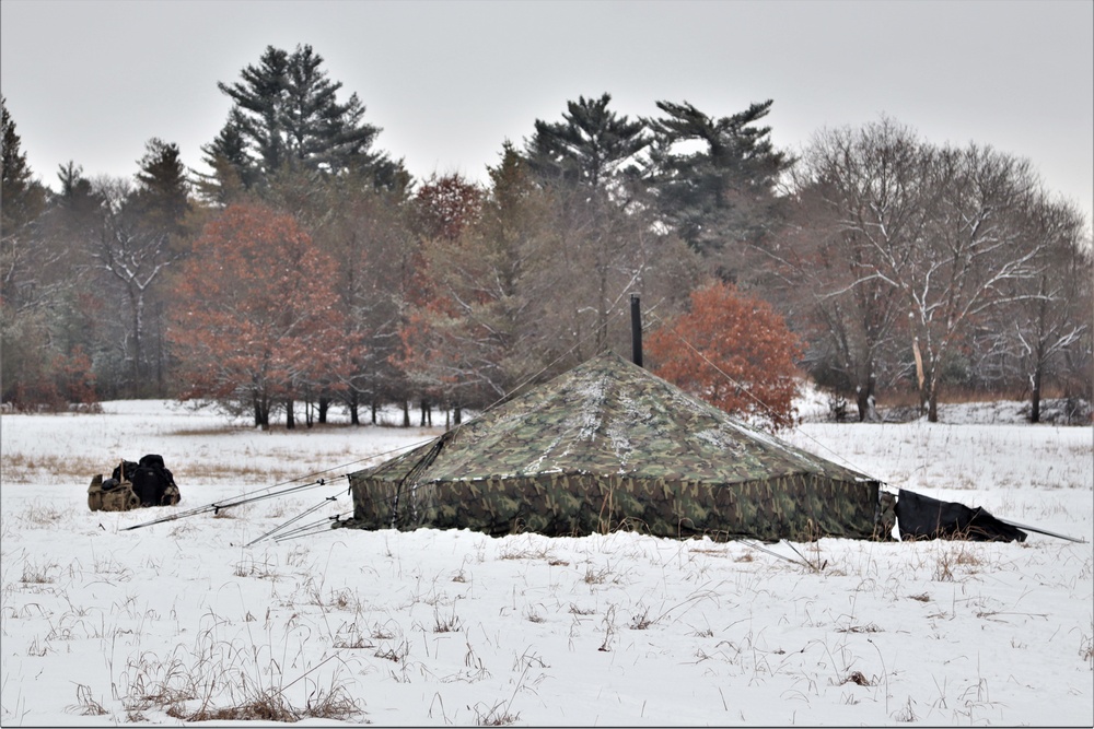 Cold-Weather Operations Course students practice use of Arctic 10-person tent at Fort McCoy