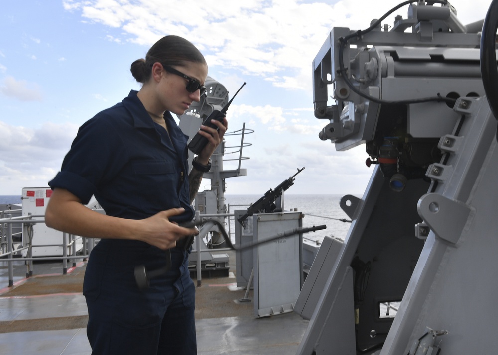 USS Germantown (LSD 42) MK-38 25mm machine gun maintenance