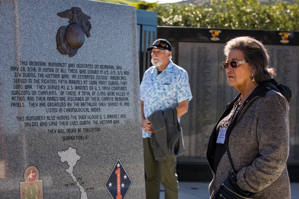 Marines and veterans visit 5th Marine Regiment's Memorial Garden