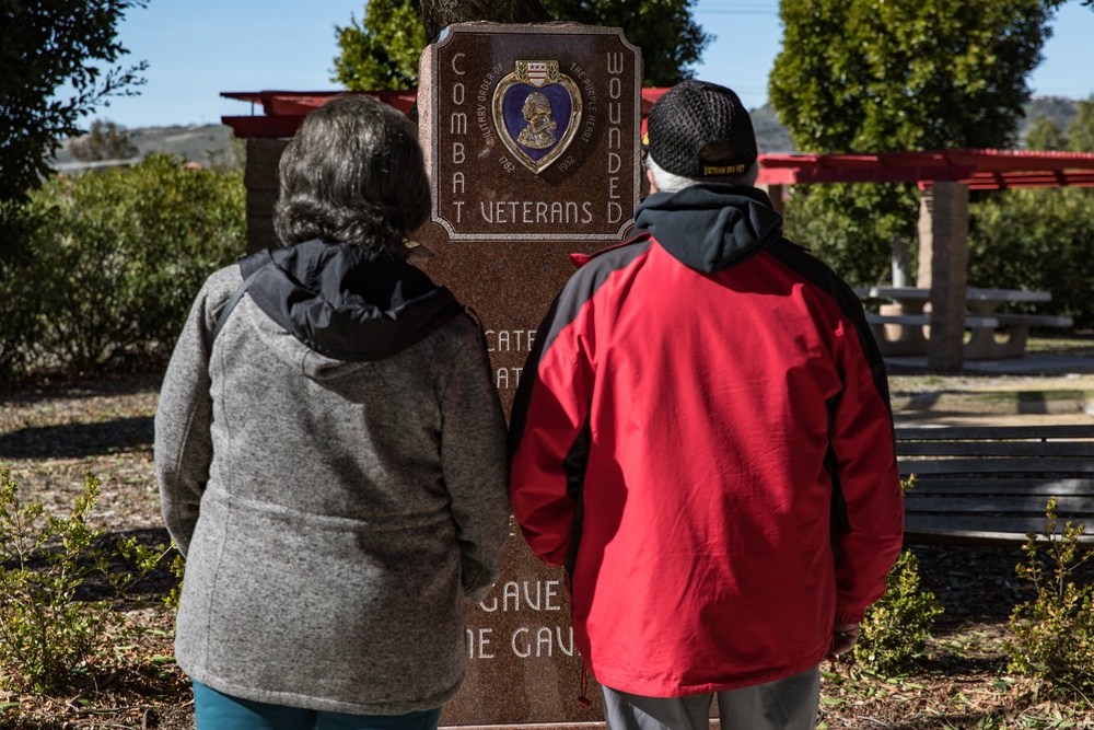 Marines and veterans visit 5th Marine Regiment's Memorial Garden