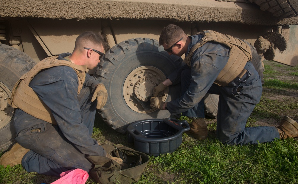 Marines with LAR Marine Course conduct driver skills test