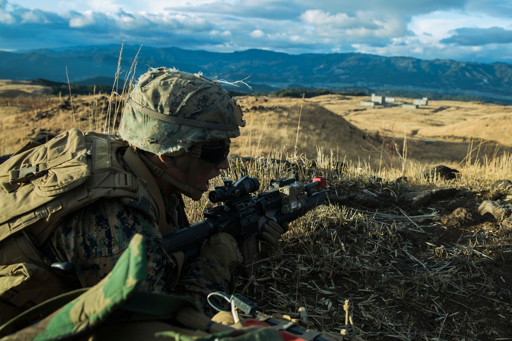 U.S. Marines, Japan Ground Self-Defense Force complete a bilateral vertical assault and town seizure during Exercise Forest Light Western Army