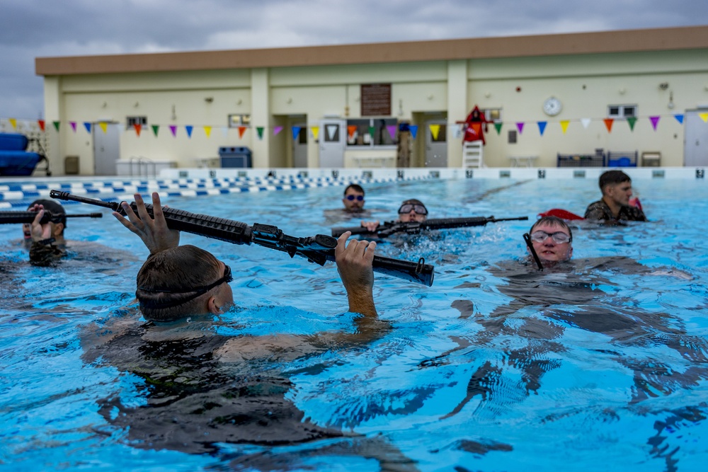 Marines, sailors endure water survival advanced training