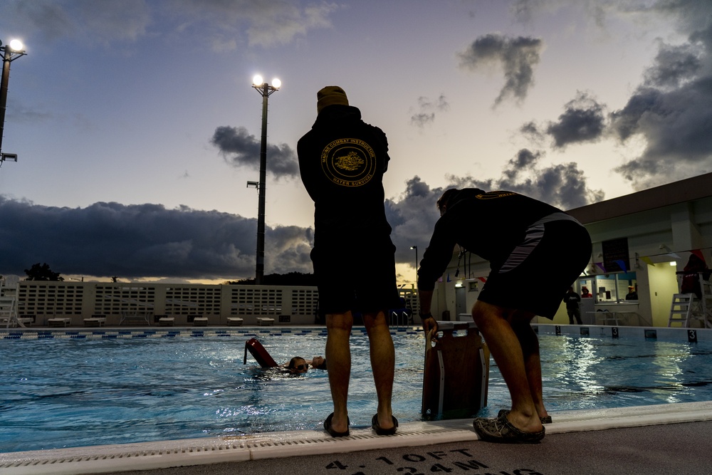 Marines, sailors endure water survival advanced training