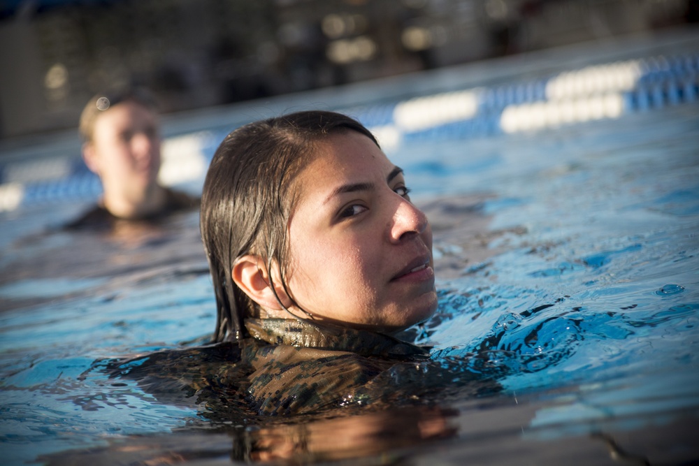 Marines, sailors endure water survival advanced training