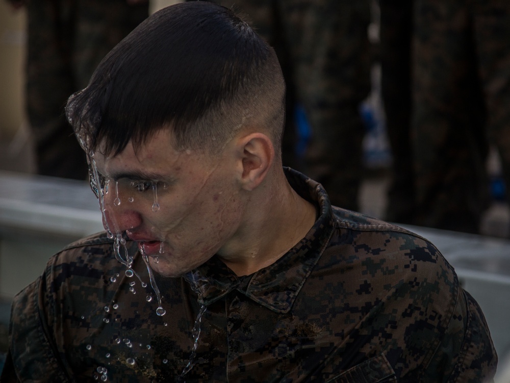 Marines, sailors endure water survival advanced training