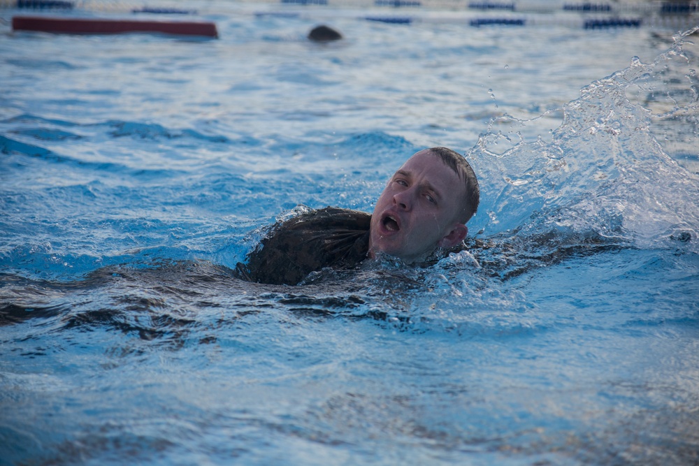 Marines, sailors endure water survival advanced training