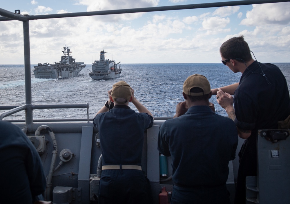 Replenishment-at-sea aboard USS Oak Hill