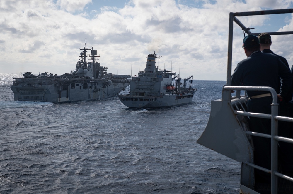 Replenishment at sea aboard USS Oak Hill