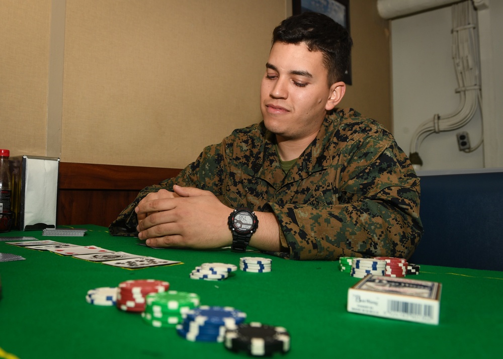 MWR game night aboard USS Oak Hill
