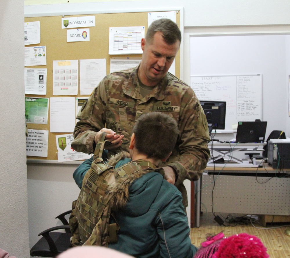 1st Infantry Division Forward hosts local children to visit base, meet Soldiers