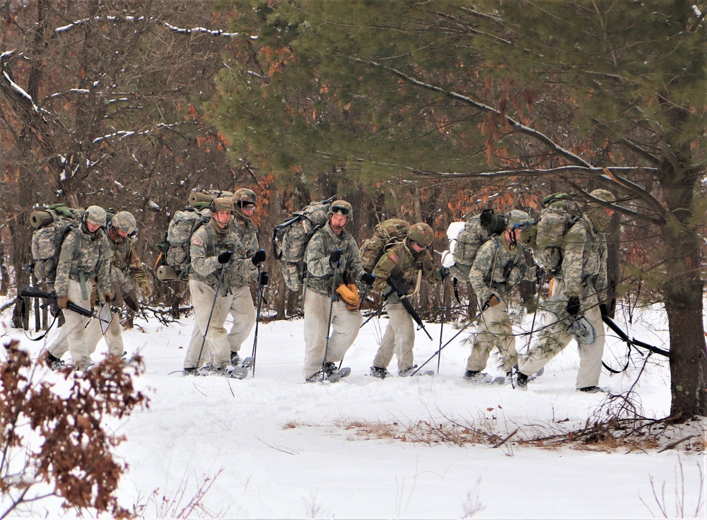 Cold-Weather Operations Course Class 20-02 students conduct field ops, improvised shelter construction