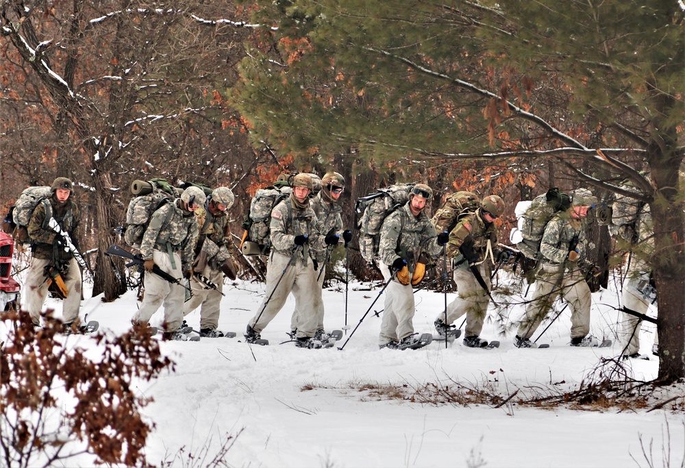 Cold-Weather Operations Course Class 20-02 students conduct field ops, improvised shelter construction