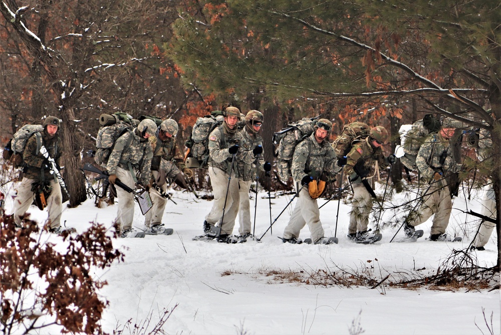 Cold-Weather Operations Course Class 20-02 students conduct field ops, improvised shelter construction