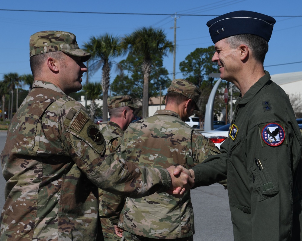 19th Air Force Commander Tours 33rd Fighter Wing