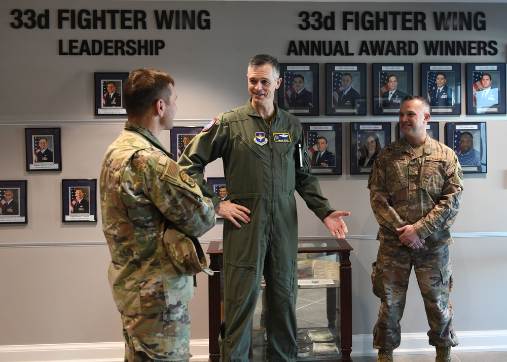 19th Air Force Commander Tours 33rd Fighter Wing