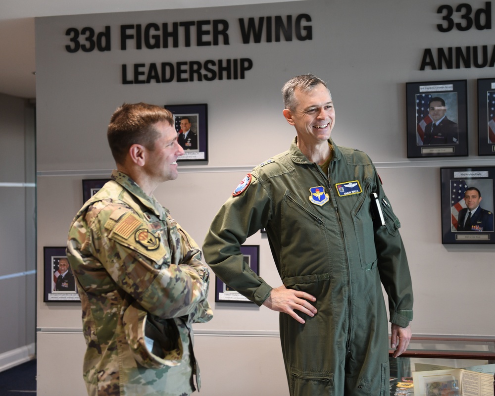 19th Air Force Commander Tours 33rd Fighter Wing