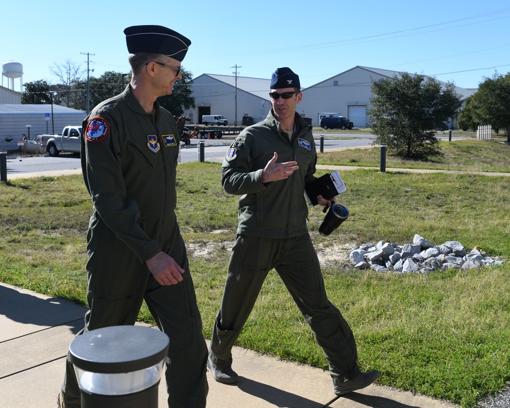 19th Air Force Commander Tours 33rd Fighter Wing