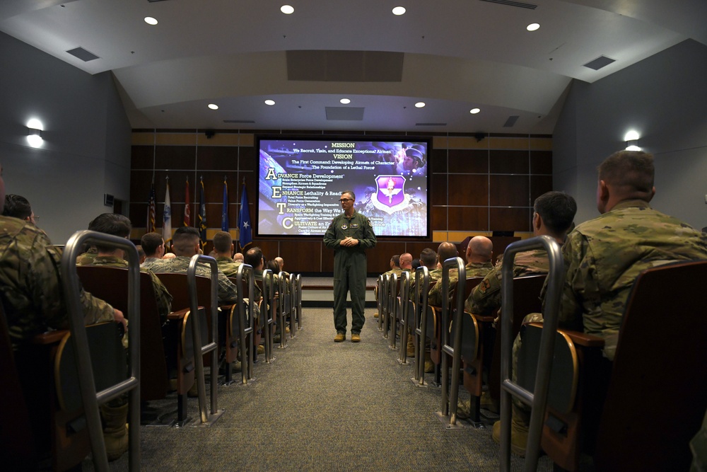 19th Air Force Commander Tours 33rd Fighter Wing