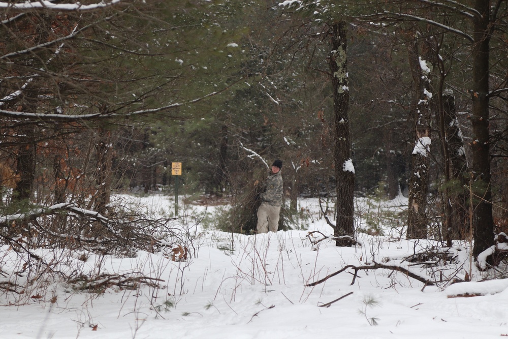 Cold-Weather Operations Course Class 20-02 students conduct field ops, improvised shelter construction