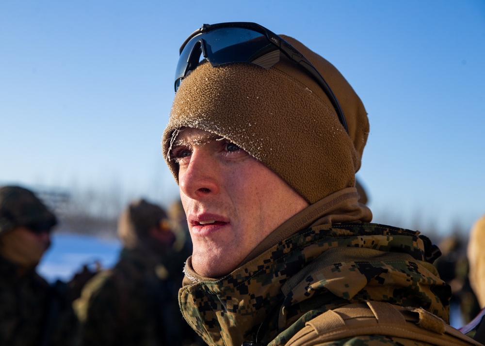 2nd LAAD Marines hike during Exercise Arctic Edge 20