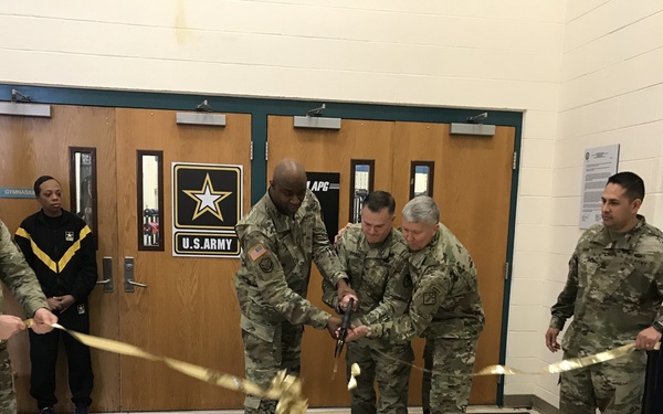 Cutting the ribbon