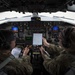 A U.S. Air Force KC-135 aircrew assigned to the 28th Expeditionary Air Refueling Squadron conducts aerial refueling