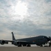 A U.S. Air Force KC-135 aircrew assigned to the 28th Expeditionary Air Refueling Squadron conducts aerial refueling