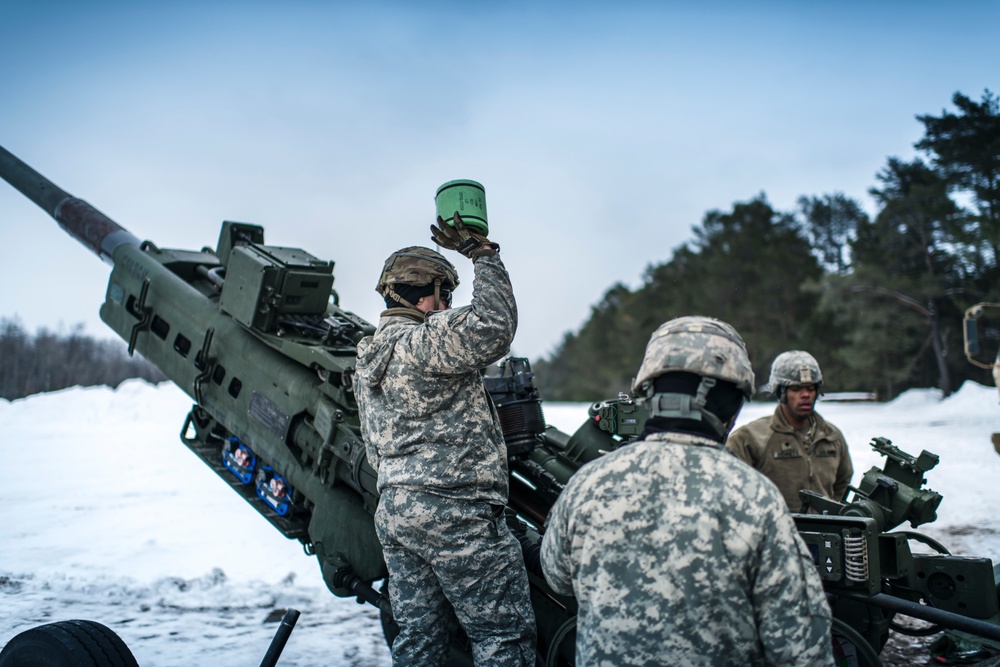 Wisconsin Field Artillery Regiment conducts winter training during Northern Strike 20-2