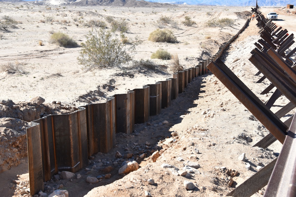 Border Barrier Construction, El Centro, California