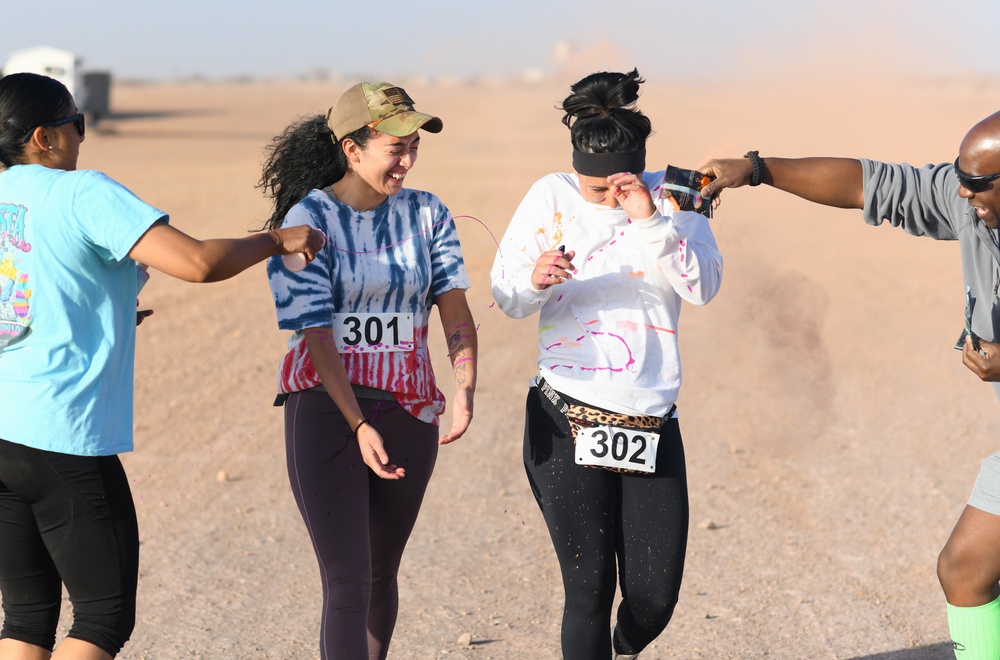 Nigerien Air Base 201 personnel compete in 5K color run