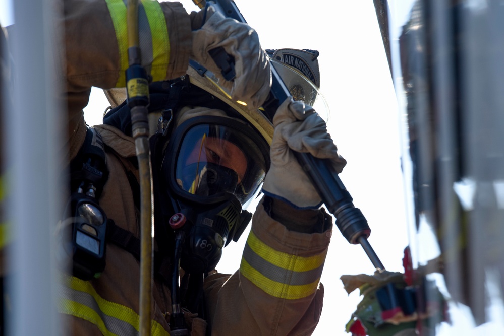 180FW Firefighters get Hands-on Forcible Entry Training