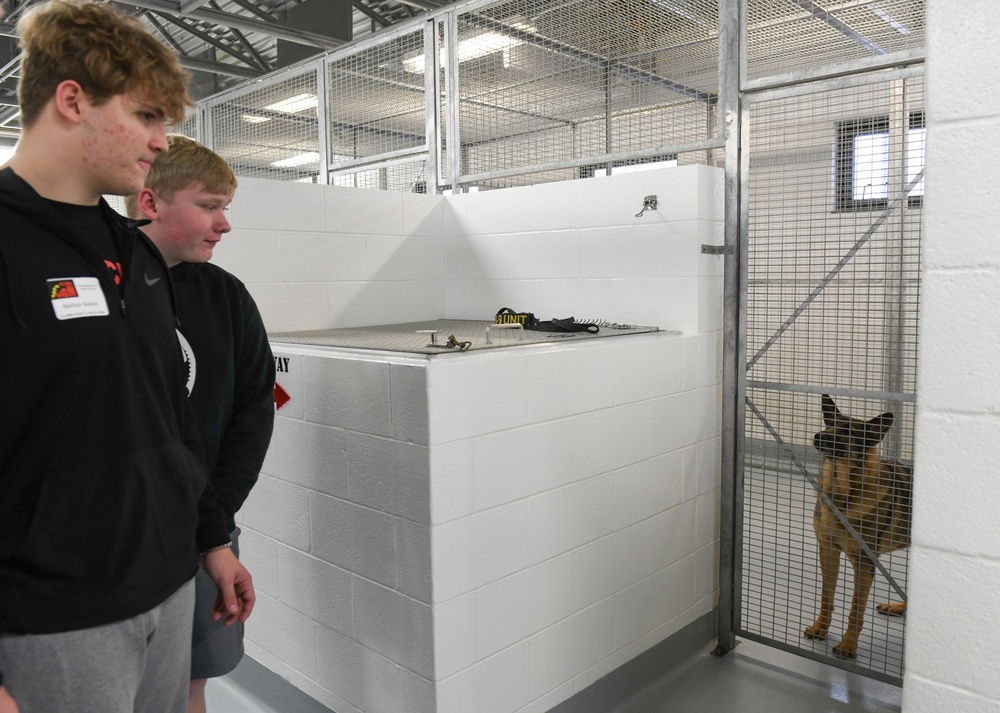 Warrensburg High School engages with Whiteman AFB working dog