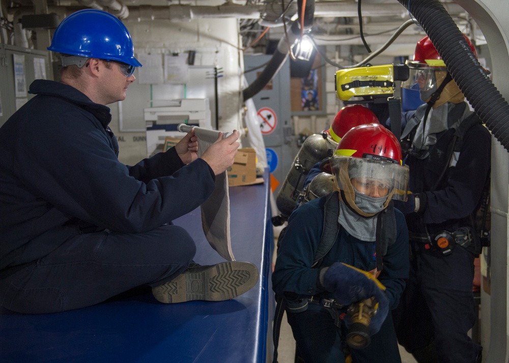GHWB Sailors Train for Firefighting