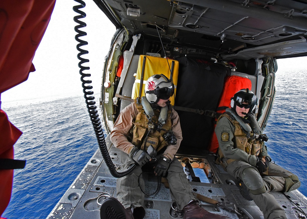 USS Blue Ridge Sailors Practice VERTREP