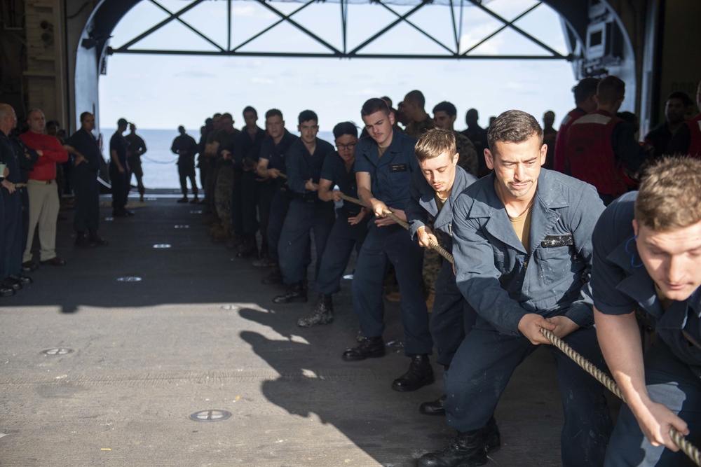 USS America (LHA 6) Conducts An Underway Replenishment