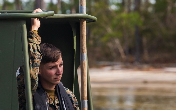 8th ESB Bridging Tanks Across New River