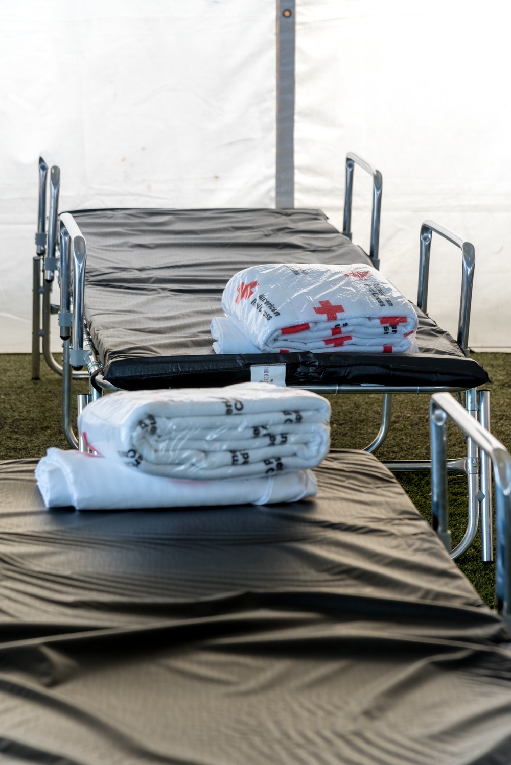 American Red Cross Presence at Municipal Base Camp for Earthquake Survivors