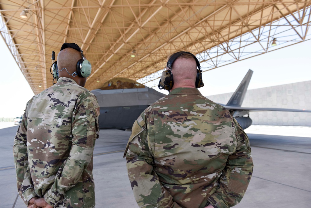 379 AEW command chief visits Airmen on flightline