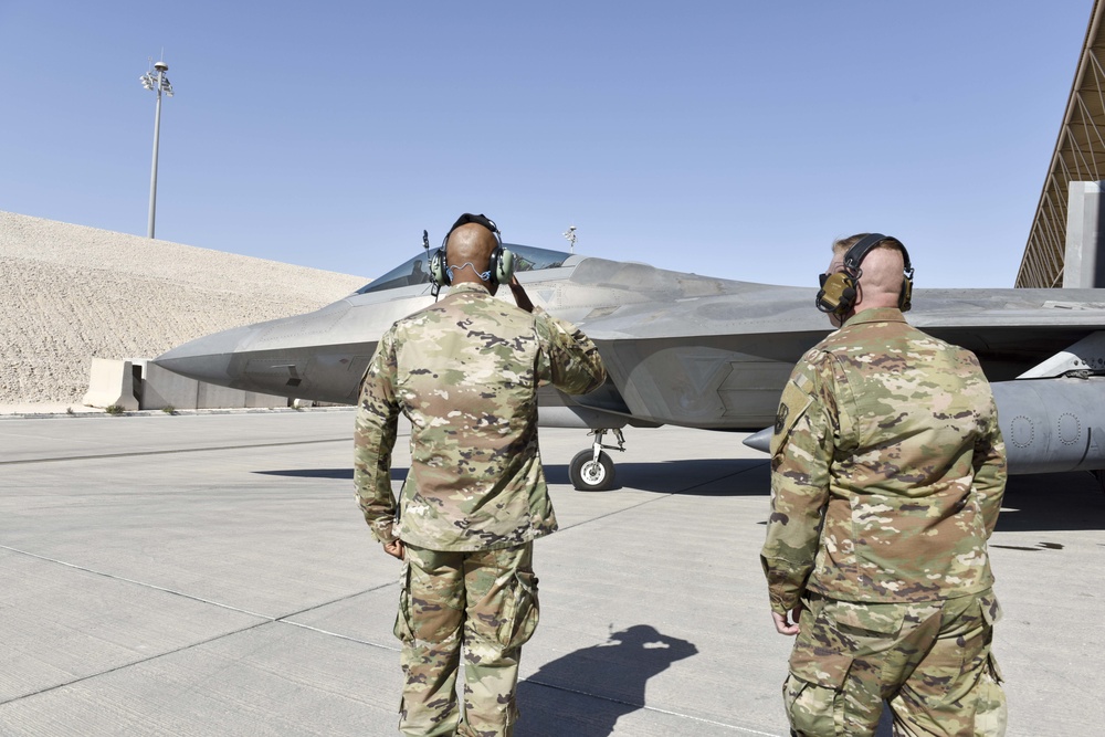 379 AEW command chief visits Airmen on flightline