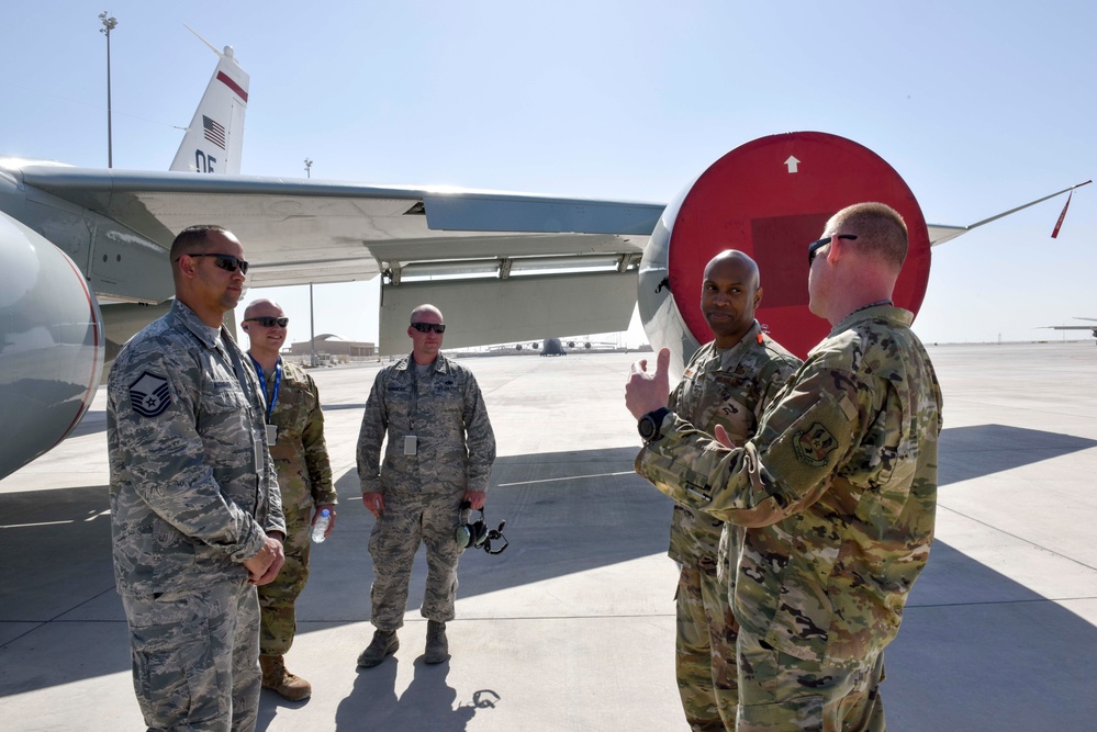 379 AEW command chief visits Airmen on flightline